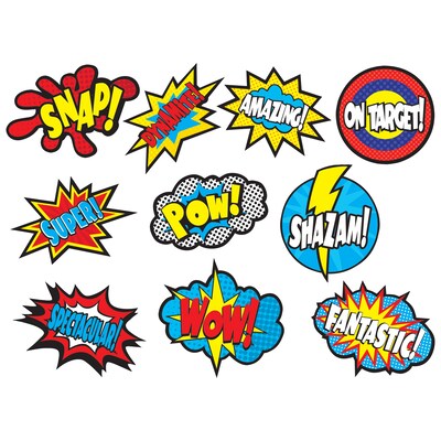 Teacher Created Resources Superhero Sayings Accents, 30 Per Pack, 3 Packs (TCR5835-3)