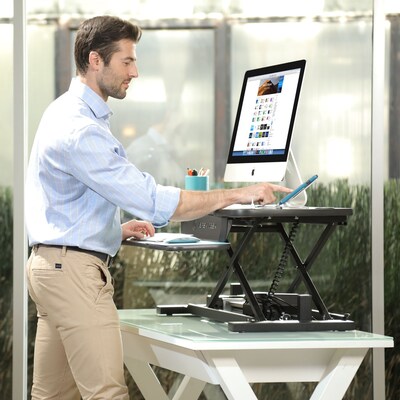 VersaDesk PowerPro 48W Electric Adjustable Standing Desk Converter, Black (SP7644824-00-01)