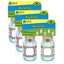 Teacher Created Resources Shabby Chic Mason Jars Accents, 30 Per Pack, 3 Packs (TCR77191-3)