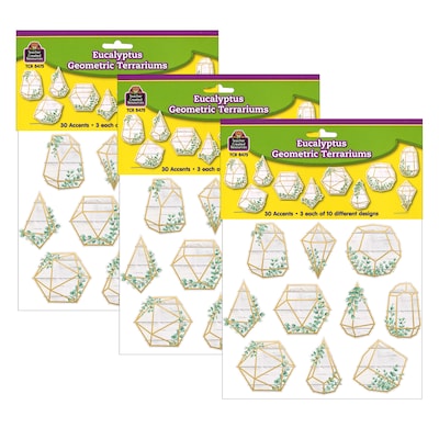 Teacher Created Resources Eucalyptus Geometric Terrariums Accents, 30 Per Pack, 3 Packs (TCR8475-3)