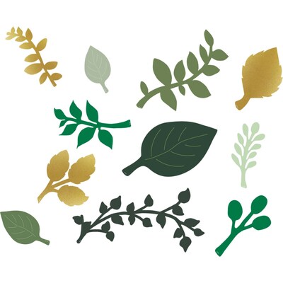 Teacher Created Resources Green and Gold Paper Leaves, 40 Per Pack, 3 Packs (TCR8557-3)