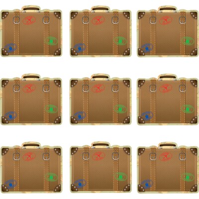Teacher Created Resources Travel the Map Luggage Mini Accents, 36 Per Pack, 6 Packs (TCR8572-6)