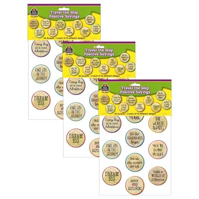 Teacher Created Resources Travel the Map Positive Saying Accents, 30 Per Pack, 3 Packs (TCR8809-3)