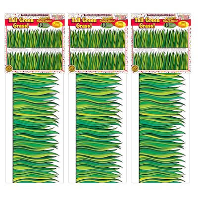 Scholastic Teacher Resources Jumbo Border, 8.5 x 12, Green Tall Grass, 3 Packs (TF-3302-3)