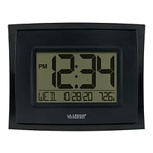 La Crosse Technology Wall/Table Clock with Indoor Temperature and Calendar (WT-8002U-B-INT)