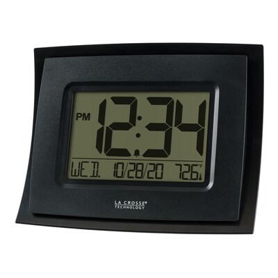 La Crosse Technology Wall/Table Clock with Indoor Temperature and Calendar (WT-8002U-B-INT)