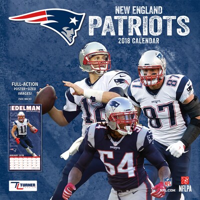 New England Patriots 2018 12X12 Team Wall Calendar