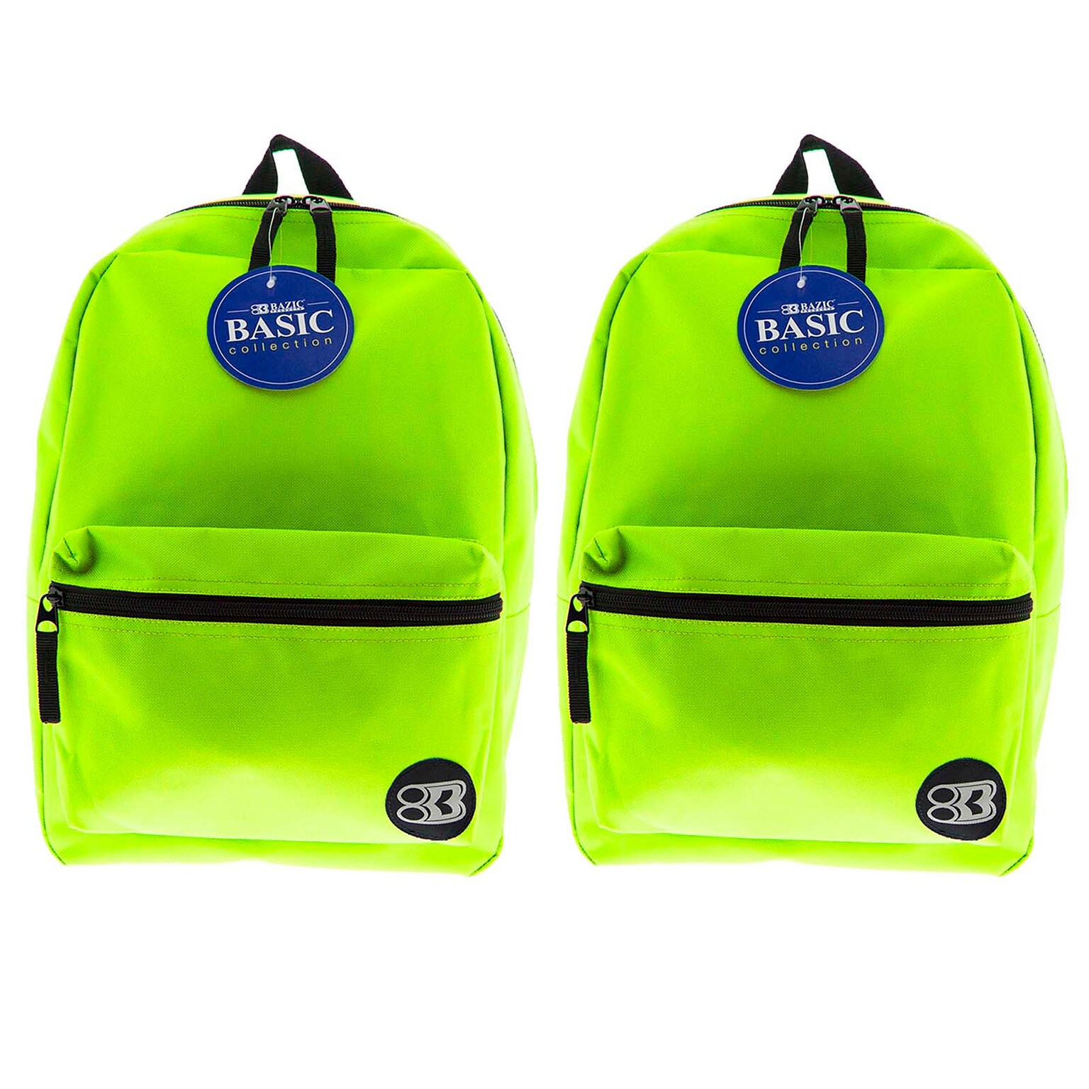 Bazic Basic 2-Piece Laptop Backpack Set, Medium, Lime Green, 2/Bundle (BAZ1034-2)