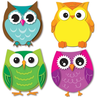 Carson Dellosa Education Colorful Owls Mini Cut-Outs, 36 Per Pack, 6 Packs (CD-120195-6)