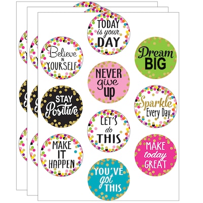 Teacher Created Resources Confetti Positive Sayings Accents, 30 Per Pack, 3 Packs (TCR8890-3)