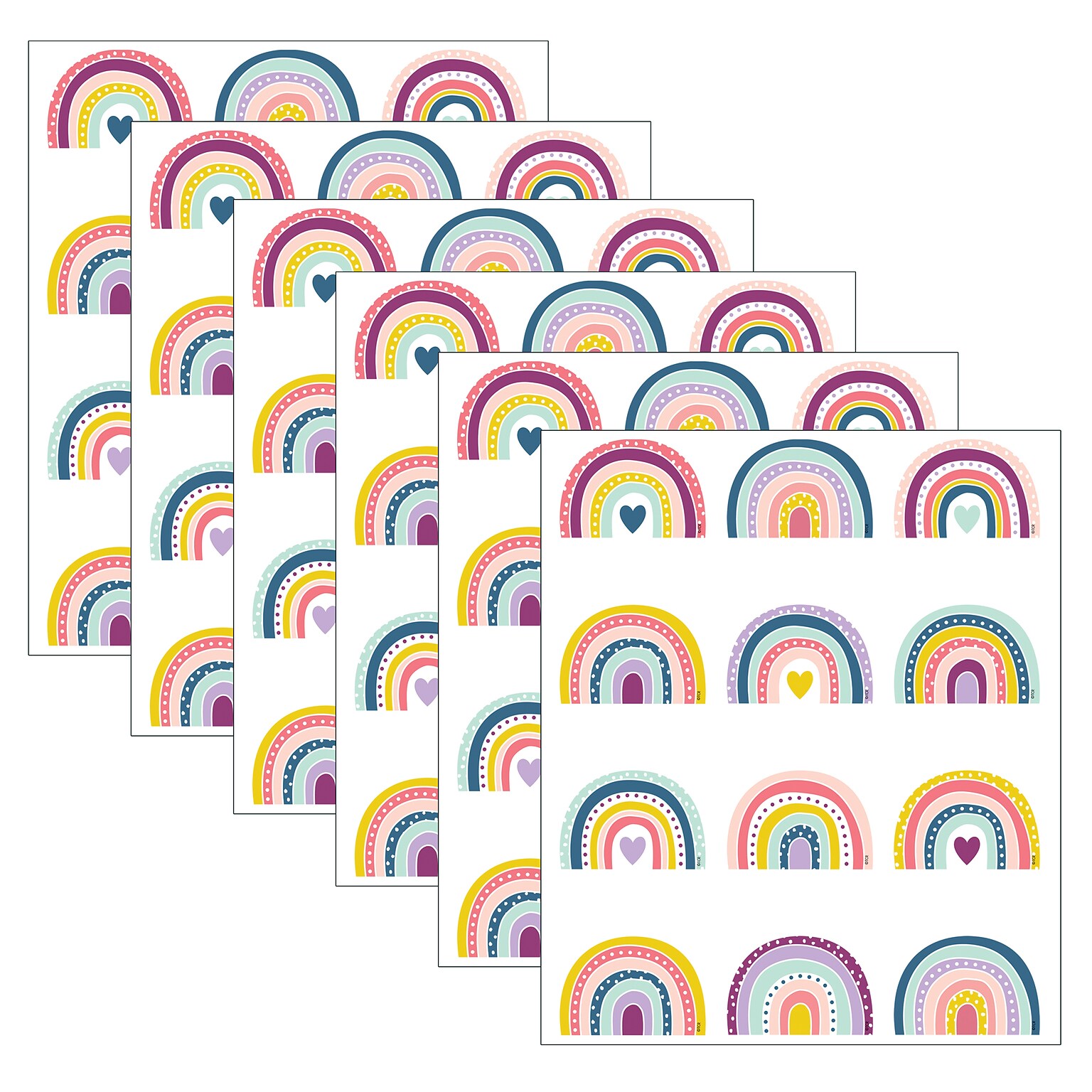 Teacher Created Resources Oh Happy Day Rainbows Mini Accents, 36 Per Pack, 6 Packs (TCR9040-6)
