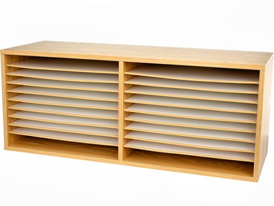 AdirOffice Paper Organizer, 38.25 x 11.75 x 15, Medium Oak (503-16-MEO)