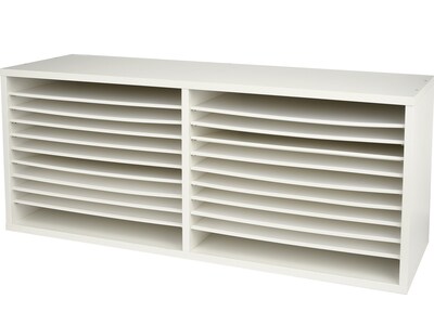 AdirOffice Paper Organizer, 38.25 x 11.75 x 15, White (503-16-WHI)