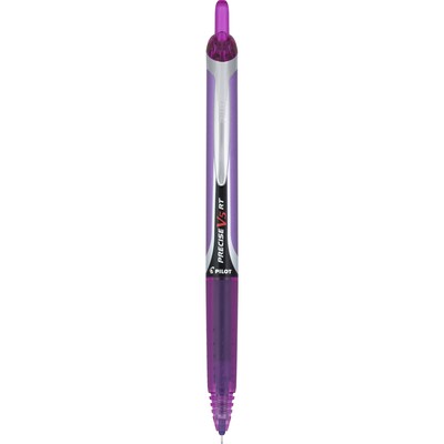 Pilot Precise V5 RT Retractable Rollerball Pens, Extra Fine Point, Purple Ink, Dozen (26066)