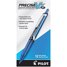 Pilot Precise V7 RT Retractable Rollerball Pens, Fine Point, Blue Ink, Dozen (26068)