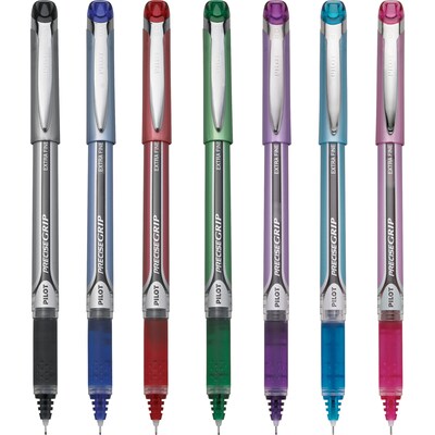 Pilot Precise Grip Rollerball Pens, Extra Fine Point, Assorted Ink, 7/Pack (28864)