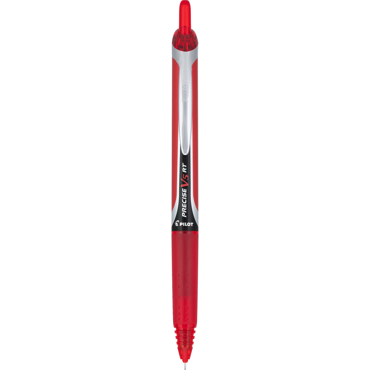 Pilot Precise V5 RT Retractable Rollerball Pen, Extra Fine Point, Red Ink (26064)
