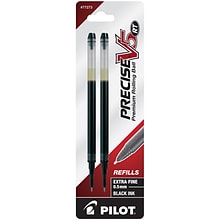 Pilot Precise V5 RT Rollerball Pen Refill, Extra Fine Tip, Black Ink, 2/Pack (77273)