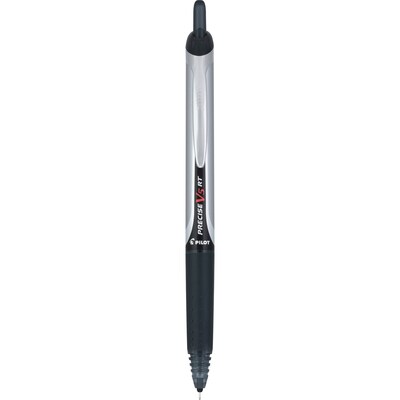 Pilot Precise V5 RT Retractable Rollerball Pens, Extra Fine Point, 0.5mm, Black Ink, Dozen (26062)