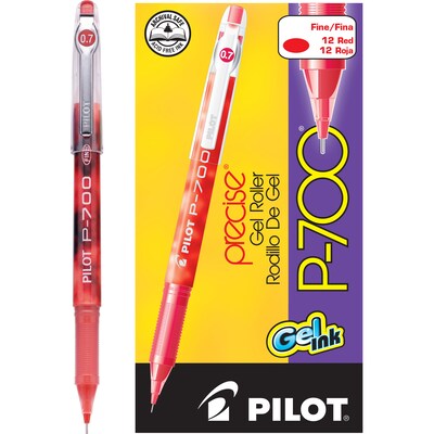 Pilot Precise P-700 Gel Pens, Fine Point, Red Ink, Dozen (38612)