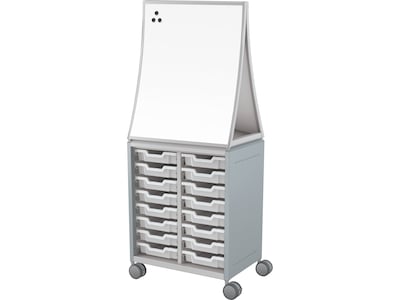 MooreCo Hierarchy Compass Midi H2 Mobile 16-Section Storage Cabinet, 71.13"H x 28.38"W x 19.13"D, Cool Gray Metal (B2A1B1A1B0)