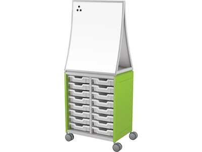 MooreCo Hierarchy Compass Midi H2 Mobile 16-Section Storage Cabinet, 71.13H x 28.38W x 19.13D, Gr