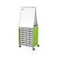 MooreCo Hierarchy Compass Midi H2 Mobile 16-Section Storage Cabinet, 71.13"H x 28.38"W x 19.13"D, Green Metal (B2A1F1A1B0)