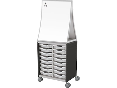 MooreCo Hierarchy Compass Midi H2 Mobile 16-Section Storage Cabinet, 71.13H x 28.38W x 19.13D, Bl