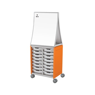 MooreCo Hierarchy Compass Midi H2 Mobile Storage Cabinet, Platinum/Orange Steel (B2A1H1A1B0)