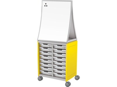 MooreCo Hierarchy Compass Midi H2 16-Section Storage Cabinet, 71.13H x 28.38W x 19.13D, Yellow Me