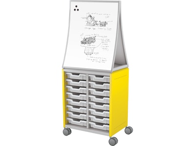 MooreCo Hierarchy Compass Midi H2 16-Section Storage Cabinet, 71.13H x 28.38W x 19.13D, Yellow Me