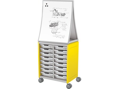 MooreCo Hierarchy Compass Midi H2 16-Section Storage Cabinet, 71.13"H x 28.38"W x 19.13"D, Yellow Metal (B2A1G1A1B0)