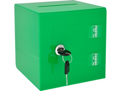 AdirOffice Locking Acrylic Ballot/Donation Box, Green (637-02-1-GRN)