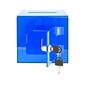 AdirOffice Locking Acrylic Ballot/Donation Box, Crystal Blue (637-02-1-CRB)