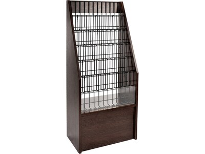 AdirOffice Freestanding 6-Tier Wooden Literature Holder Magazine Rack, Black (640-4020-BLK)