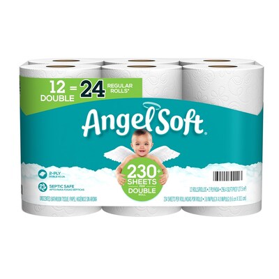 Angel Soft Standard Toilet Paper, 2-Ply, White, 234 Sheets/Roll, 48 Rolls/Carton (79019)