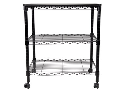 Mind Reader 3-Shelf Wire Utility Cart, Black (PWIRE3T-BLK)