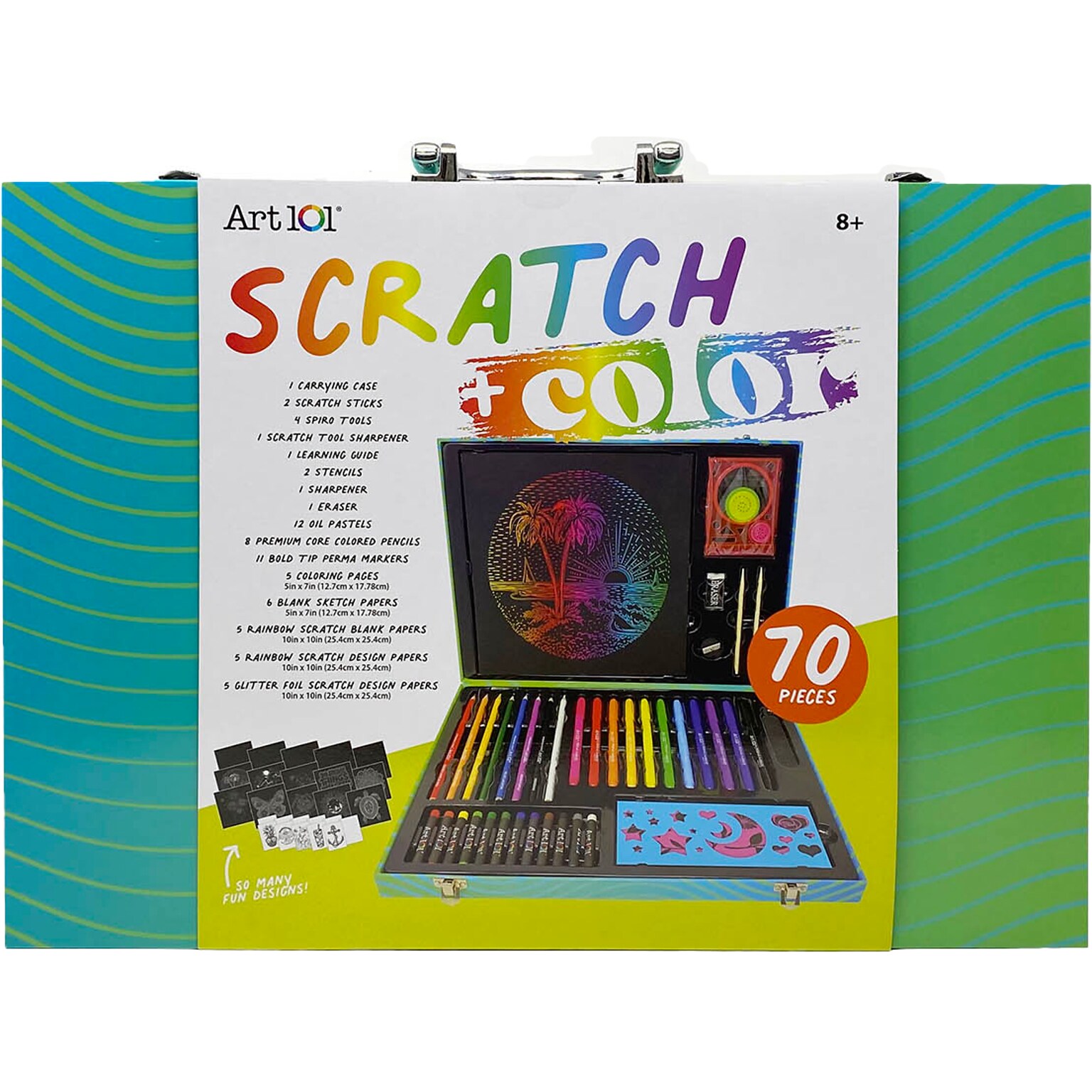 Art 101 Scratch and Color Art Set, Assorted Colors, 6/Carton (68070)