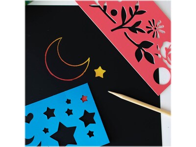 Art 101 Scratch and Color Art Set, Assorted Colors, 6/Carton (68070)