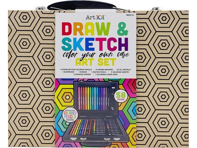 Art 101 Classic Drawing Kit, Brown, 58 Pieces (55058)