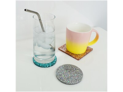 Art 101 Crafts Resin Glitter Coaster Kit, Assorted Colors, 6/Carton (40064)