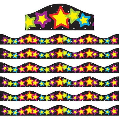 Ashley Productions Magnetic Scalloped Border, 1" x 72', Stars (ASH10177-6)