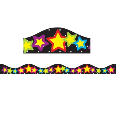 Ashley Productions Magnetic Scalloped Border, 1" x 72', Stars (ASH10177-6)