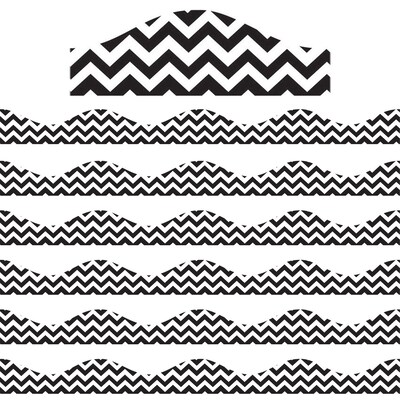 Ashley Productions Magnetic Border, Black Chevron, 12 Feet Per Pack, 6 Packs (ASH10196-6)