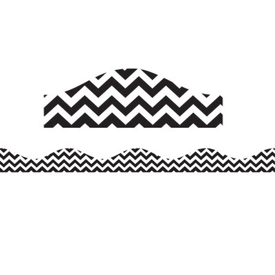 Ashley Productions Magnetic Border, Black Chevron, 12 Feet Per Pack, 6 Packs (ASH10196-6)