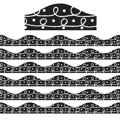 Ashley Productions Magnetic Scalloped Border, 1 x 72, Scribble Chalk Loops (ASH10249-6)