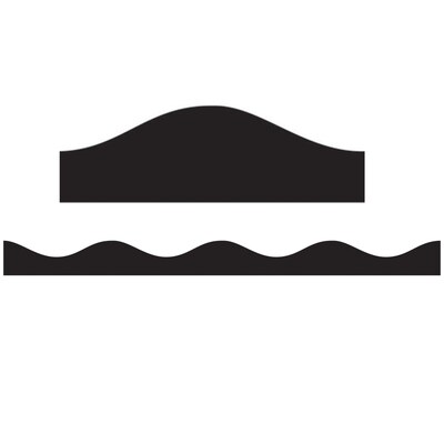 Ashley Productions Big Magnetic Scalloped Border, 1.5" x 36', Black (ASH11107-3)