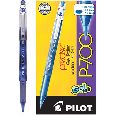 Pilot Precise P-700 Gel Pens, Fine Point, Blue Ink, Dozen (38611)