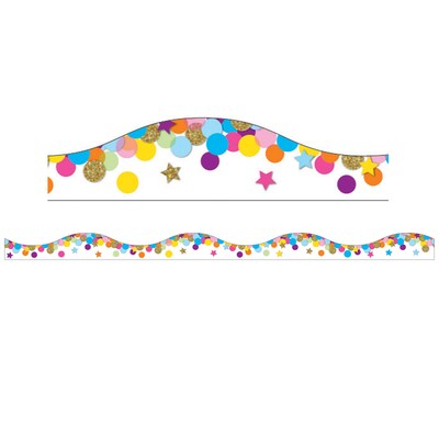 Ashley Productions Big Magnetic Scalloped Border, 1.5" x 36', Confetti (ASH11143-3)