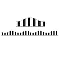 Ashley Productions Magnetic Scalloped Border, 1 x 72, Black Vertical Stripes on White (ASH11427-6)